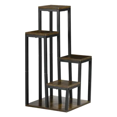 Outsunny Soporte para plantas estante de flores 4 estantes diferentes alturas estructura de acer
