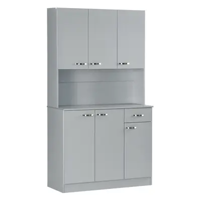 HOMCOM Alacena de Cocina Aparador de Comedor con 1 Cajón 6 Puertas y Estantes Ajustable Estilo M