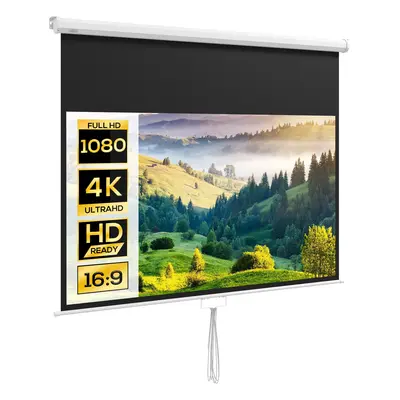HOMCOM Pantalla de Proyección Portátil 80 Pulgadas Formato 16:9 con Altura Ajustable 172x96 cm B