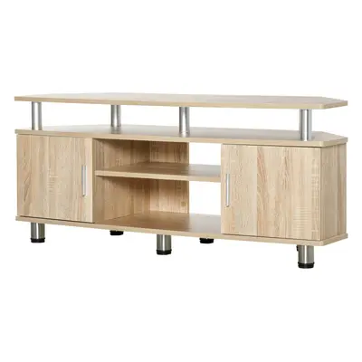 HOMCOM Mueble de TV para Televisores hasta 55 Pulgadas Mesa de Salón con 2 Puertas y 2 Estantes 