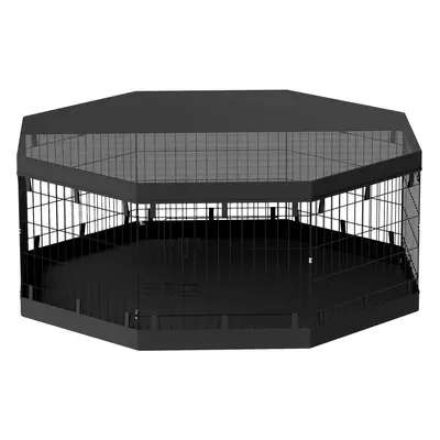 PawHut Parque para perros interior 8 paneles plegables modulables con puerta para cachorros acer