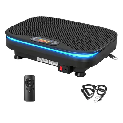 SPORTNOW Plataforma Vibratoria con 99 Velocidades 3 Programas Altavoz Bluetooth Pantalla LED Mando a Distancia Bandas Elásticas 