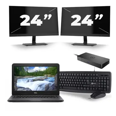 Dell Latitude 3310 - Intel Core i3-8.ᵃ Generación - 13 pulgadas - 8GB RAM - 256GB SSD - Windows 11 + 2x 24 pulgadas Monitor