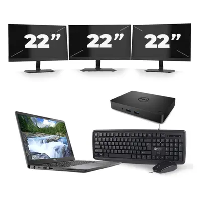 Dell Latitude 7300 - Intel Core i5-8.ᵃ Generación - 13 pulgadas - 8GB RAM - 256GB SSD - Windows 11 + 3x 22 pulgadas Monitor