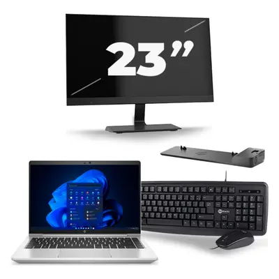 HP ProBook 640 G8 - Intel Core i5-11.ᵃ Generación - 14 pulgadas - 8GB RAM - 256GB SSD - Windows 11 + 1x 23 pulgadas Monitor