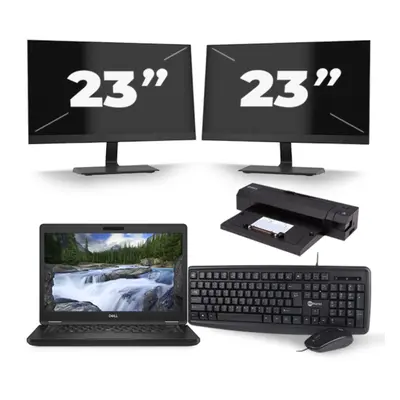 Dell Latitude 5491 - Intel Core i5-8.ᵃ Generación - 14 pulgadas - 8GB RAM - 256GB SSD - Windows 11 + 2x 23 pulgadas Monitor