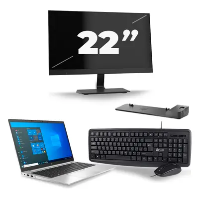 HP EliteBook 840 G8 - Intel Core i7-11.ᵃ Generación - 14 pulgadas - 8GB RAM - 256GB SSD - Windows 11 + 1x 22 pulgadas Monitor