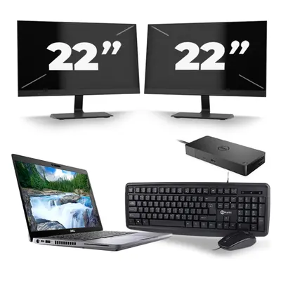 Dell Latitude 5410 - Intel Core i5-10.ᵃ Generación - 14 pulgadas - 8GB RAM - 256GB SSD - Windows 11 + 2x 22 pulgadas Monitor