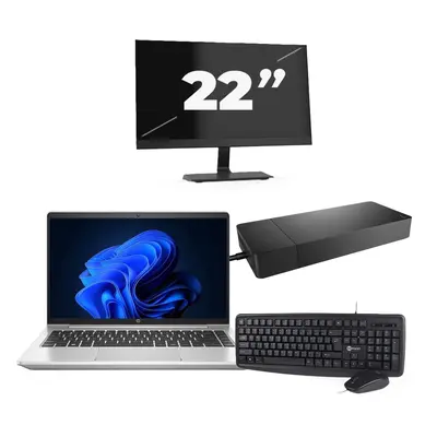 HP ProBook 440 G9 - Intel Core i3-12.ᵃ Generación - 14 pulgadas - 8GB RAM - 256GB SSD - Windows 11 + 1x 22 pulgadas Monitor
