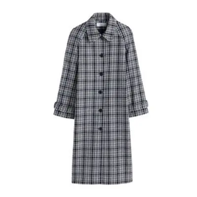 Abrigo largo recto a cuadros