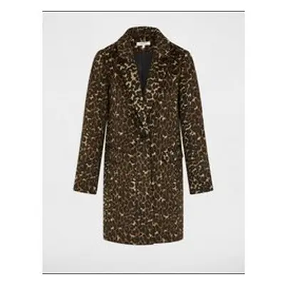 Abrigo largo con estampado de leopardo