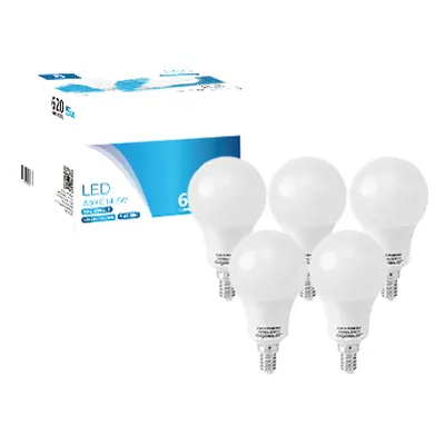 Aigostar - Bombilla LED A60, Casquillo E14, 7W, Luz Fría 6400K, Ángulo 280°, 595 lúmenes - Caja 