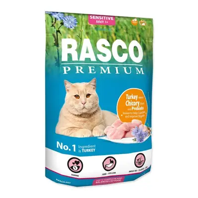 Alimento Rasco Premium sensible pavo con raíz de achicoria y probióticos 0,4kg