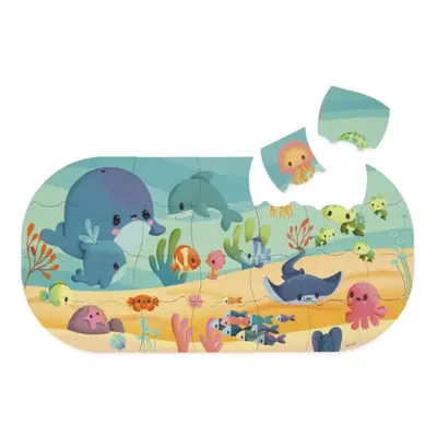 Janod Juguete de agua rompecabezas suave Animales marinos 28 piezas