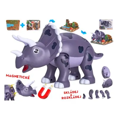 Dinosaurio Triceratops 28cm magnético con accesorios 2uds