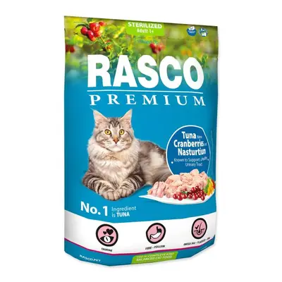 Rasco Premium Sterilized alimento para gatos atún con arándano y capuchina 0,4kg
