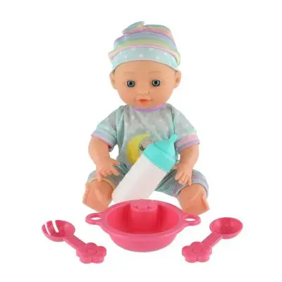 Muñeca bebé 25cm cuerpo sólido, con accesorios