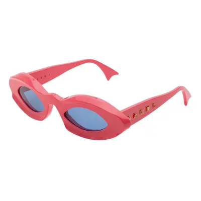 Marni Unisex Marni XGT Dark Doodad Pink Gafas de sol Acetato Rosa Azul claro Geométrico Normal
