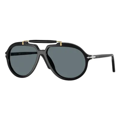 Persol Unisex Persol PO0202S 95/3R Gafas de sol Acetato Negro Azul Cuadrada Polarizado