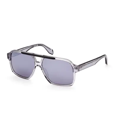 Adidas Hombre OR0066 20C Gafas de sol Acetato Gris Gris Geométrico Normal Espejo