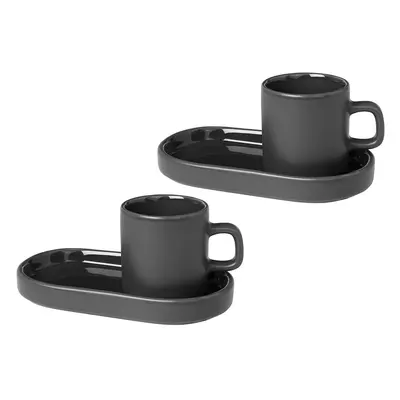 blomus 2 Tazas espresso y platillos Pilar Agave green