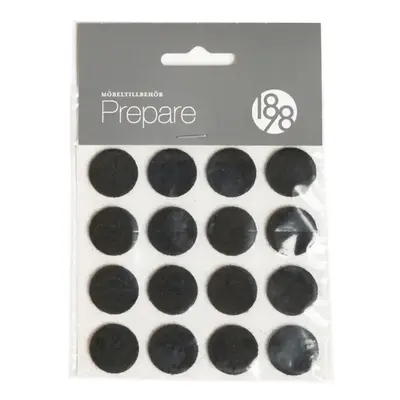 1898 Protector para muebles Prepare Negro, fieltro autoadhesivo ø20mm, 16 unidades