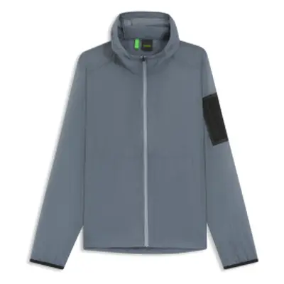 BOSS para hombre. 50541879 Chaqueta plegable repelente al agua gris (L), Casual, Poliamida
