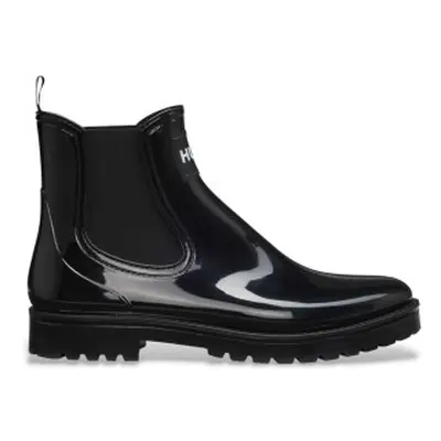 HUGO para mujer. 50498397 Botas de agua estilo Chelsea negro (39), Plano, Ninguno, Casual, Impermeable