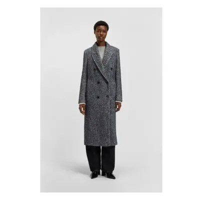 BOSS para mujer. 50548092 Abrigo cruzado largo con maxiestampado gris (36), Casual, Poliamida