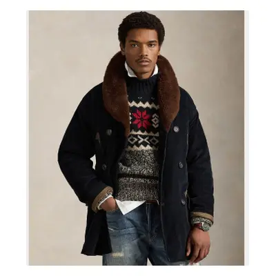 Polo Ralph Lauren para hombre. 710980943001 Abrigo Ranchero de pana negro (L), Casual, Algodón