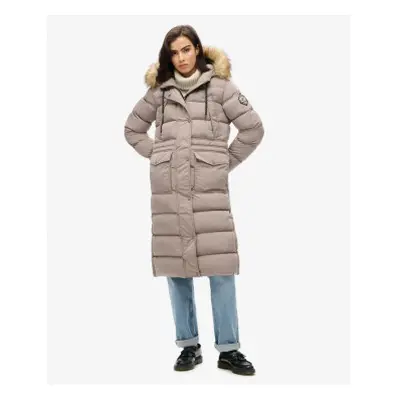 Superdry para mujer. W5011788A Abrigo Everest Foux beige (XS), Casual, Poliéster Reciclado, Sostenible