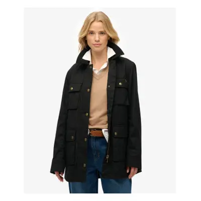 Superdry para mujer. W5011958A Abrigo Wax negro (XS), Casual, Algodón