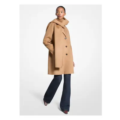 Michael Kors para mujer. 77A7146M22 Abrigo con bufanda Dfw Coat marrón (S), Casual, Lana