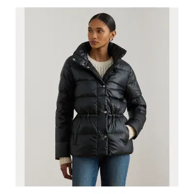 Lauren Ralph Lauren para mujer. 297P04085001 Abrigo de plumón acolchado metalizado negro (XL), Casual, Poliéster