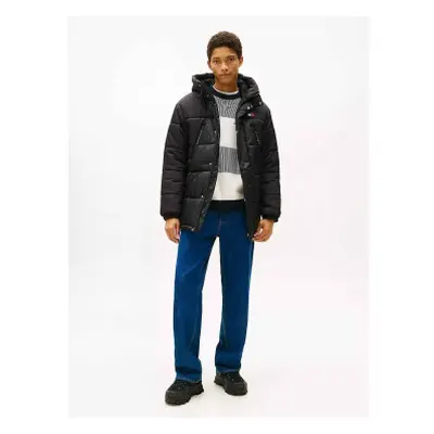 Tommy Jeans para hombre. DM0DM22249 Abrigo Basic negro (XL), Casual, Poliéster