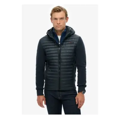 Superdry para hombre. M5012294A Abrigo Hood Storm Fleece Hybrid (M), Casual, Poliéster Reciclado, Sostenible, Marino