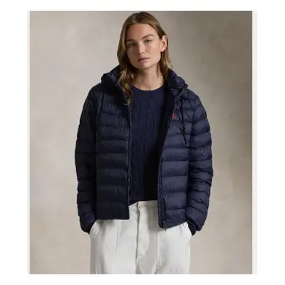 Polo Ralph Lauren para mujer. 211958932001 Chaqueta con capucha plegable y resistente al agua marino (L), Casual, Sostenible, Ny