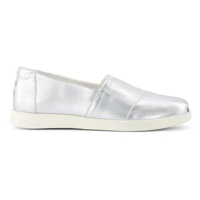 Alpargatas de mujer Plus piel napa metalizada plata
